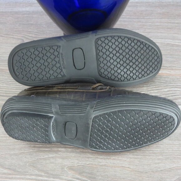 Talbots Leather GROMMUS Olive Army Green Croc Reptile Loafers Size 5 - Picture 11 of 14